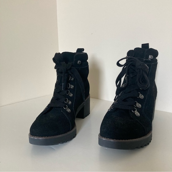 Caslon Jadey Lea Black Leather Lace Up Boots size 9.5 - Picture 6 of 10